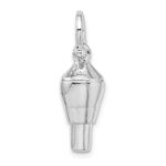 De-Ani Sterling Silver Rhodium-Plated Polished 3D Swivel with Shackle Bail Pendant - Image 4