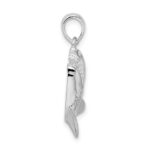 De-Ani Sterling Silver Rhodium-Plated Polished Jumping Shark Pendant - Image 2