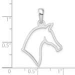 De-Ani Sterling Silver Rhodium-Plated Polished Cut-Out Horse Head Pendant - Image 3