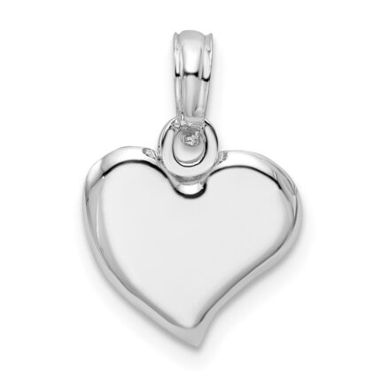 De-Ani Sterling Silver Rhodium-plated Polished Small Teardrop Heart Pendant