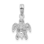 De-Ani Sterling Silver Rhodium-Plated Polished Mini Sea Turtle Pendant - Image 4