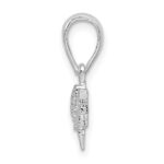 De-Ani Sterling Silver Rhodium-Plated Polished GOLF Tee and Club Pendant - Image 2