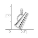De-Ani Sterling Silver Rhodium-plated Polished 3D Megaphone Pendant - Image 3