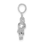 De-Ani Sterling Silver Rhodium-Plated Polished 3D Mother and Baby Pendant - Image 2