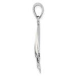 De-Ani Sterling Silver Rhodium-Plated Polished Enameled Sailboat Pendant - Image 2