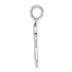 De-Ani Sterling Silver Rhodium-Plated Polished Enameled Pink Ribbon Pendant - Image 2