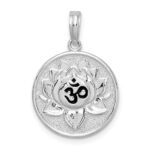De-Ani Sterling Silver Rhodium-Plated Reversible Enameled Ohm Lotus Pendant - Image 3