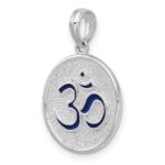 De-Ani Sterling Silver Rhodium-Plated Reversible Enameled Ohm Lotus Pendant - Image 4