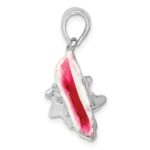 De-Ani Sterling Silver Rhodium-Plated Enameled Medium Conch Shell Pendant - Image 2