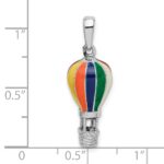 De-Ani Sterling Silver Rhodium-Plated 3D Enameled Hot Air Balloon Pendant - Image 3