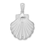 De-Ani Sterling Silver Rhodium-Plated Enameled Blue Shell with Turtle Pendant - Image 4