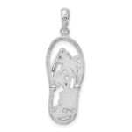 De-Ani Sterling Silver Rhodium-Plated Enameled Beach Scene Flip-flop Pendant - Image 4