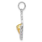 De-Ani Sterling Silver Rhodium-Plated Enameled Cheese Board with Knife Pendant - Image 2