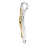 De-Ani Sterling Silver Rhodium-Plated Dancing Starfish with 14k Accent Slide - Image 2