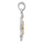 De-Ani Sterling Silver Rhodium-Plated Seahorse Starfish with 14k Pendant - Image 2