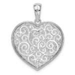 De-Ani Sterling Silver Rhodium-plated Polished Heart with 14k Accent Pendant - Image 4
