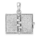 De-Ani Sterling Silver Rhodium-Plated Polished 3D Lords Prayer Holy Bible Pendant - Image 7