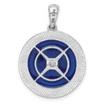 De-Ani Sterling Silver Rhodium-Plated Enameled Compass with 14k Moving Needle Pendant - Image 4