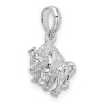 De-Ani Sterling Silver Rhodium-Plated Polished 3D Taurus Zodiac Pendant - Image 5