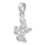 De-Ani Sterling Silver Rhodium-Plated Polished 3D Virgo Zodiac Pendant - Image 5