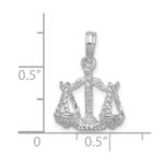 De-Ani Sterling Silver Rhodium-Plated Polished 3D Libra Zodiac Pendant - Image 3