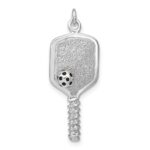 Sterling Silver Enamel Pickleball Charm