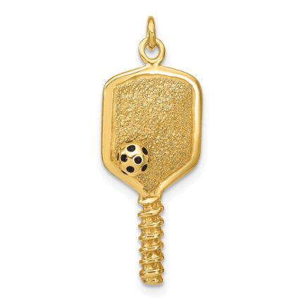 Sterling Silver Gold-tone and Enamel Pickleball Charm
