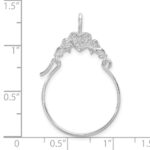 De-Ani Sterling Silver Rhodium-plated Polished Heart with Scroll Charm Holder - Image 2