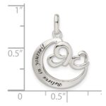 Sterling Silver Heart Believe in Yourself Pendant - Image 3