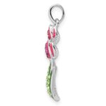Sterling Silver Rhodium-plated Preciosa Crystal Tulips Pendant - Image 2