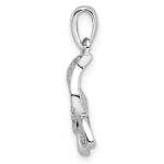 Sterling Silver Rhodium-plated CZ Butterfly Pendant - Image 2