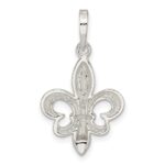 Sterling Silver Rhodium-plated Fleur de Lis Pendant - Image 4