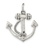 Sterling Silver Polished Anchor Pendant - Image 4