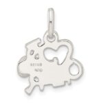 Sterling Silver Polished I Love Cheer Pendant - Image 4