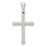 Sterling Silver Polished Twisted Hollow Latin Cross Pendant - Image 4