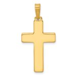 Sterling Silver Gold-tone Polished and Grooved Cross Pendant - Image 3