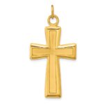 Sterling Silver Gold-plated Polished and Satin Cross Pendant