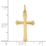 Sterling Silver Gold-plated w/ Pointed Ends Cross Pendant - Image 3