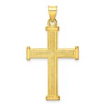 Sterling Silver Gold-tone Polished Solid Cross Pendant