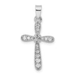 Sterling Silver Rhodium-plated w/CZ X-Center Cross Pendant