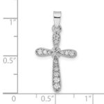 Sterling Silver Rhodium-plated w/CZ X-Center Cross Pendant - Image 3