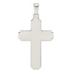 Sterling Silver Polished w/Side Lines Large Crucifix Pendant - Image 4