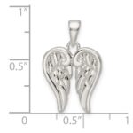 Sterling Silver Polished Angel Wings Pendant - Image 3