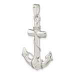 Sterling Silver Polished 3D Anchor Pendant - Image 5