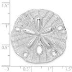 De-Ani Sterling Silver Rhodium-Plated Polished and Textured Large Sand Dollar Slide - Image 3