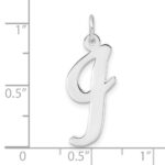 Large Sterling Silver Rhodium-plated Script Letter I Initial Charm - Image 4
