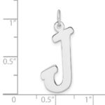 Large Sterling Silver Rhodium-plated Script Letter J Initial Charm - Image 4