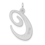 Large Sterling Silver Rhodium-plated Fancy Script Letter C Initial Charm - Image 3