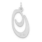 Large Sterling Silver Rhodium-plated Fancy Script Letter O Initial Charm - Image 3