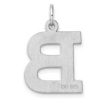 Large Sterling Silver Rhodium-plated Block Letter B Initial Charm - Image 3